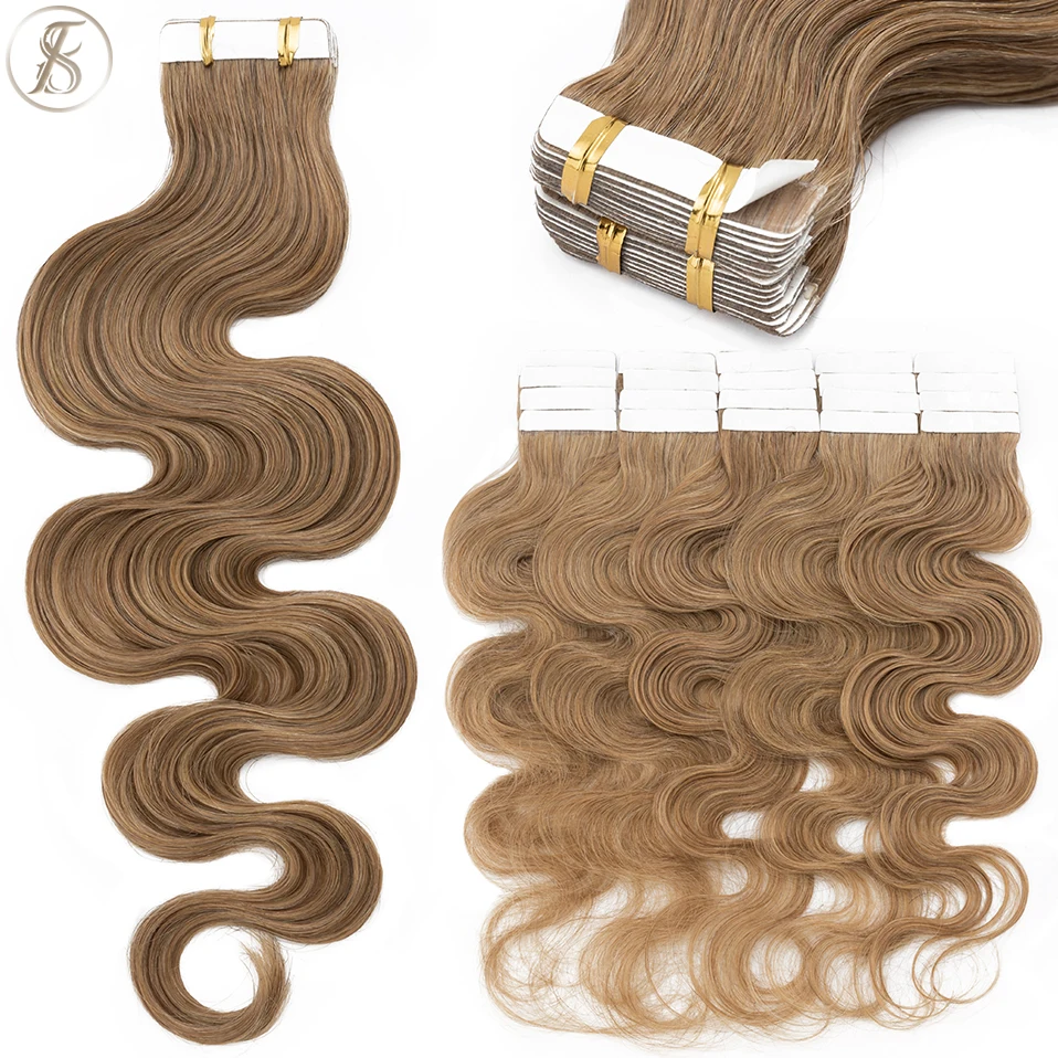 Invisible Tape In Extensions Real Hair - Tess 20 pçs fita ondulada em