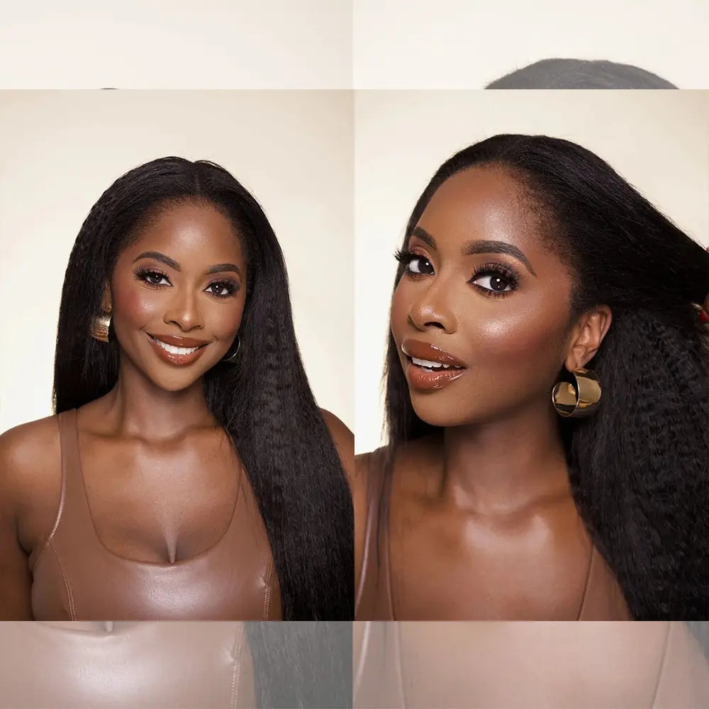 Cabelo Humano Liso Crespo com  - Human Hair Wigs avaliação e preço