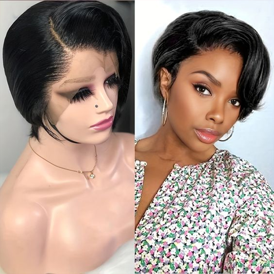 Pixie Cut Perucas de Cabelo Hu - Short Pixie Cut Wig Human Hair Cheap avaliação e preço